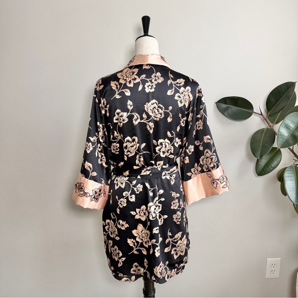 Vintage 90s Victoria’s Secret Satin Floral Robe + Slip Dress Set L - Picture 9 of 12